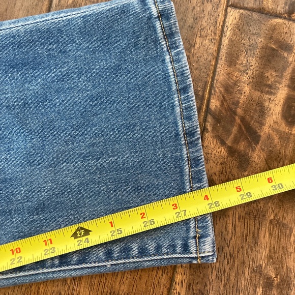 QUINCE High Rise Kick Flare Stretch Jean Blue Size 29 NWT Organic Cotton - Picture 8 of 12